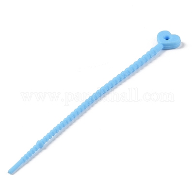 Heart Shape Silicone Cable Zip Ties&nbsp;AJEW-C034-02C-1