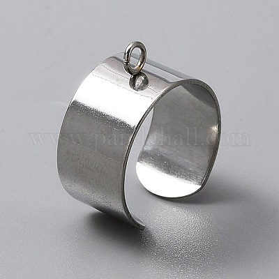 304 Stainless Steel Open Cuff Finger Ring Components&nbsp;STAS-WH0029-40B-P-1