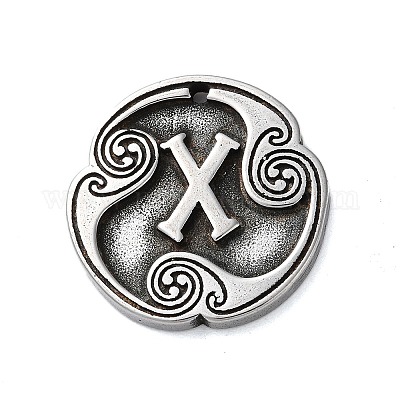 Rune Letters Alloy Pendants&nbsp;PALLOY-S193-01AS-07-1