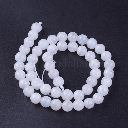 Natural Rainbow Moonstone Beads Strands G-G970-37-8mm-1