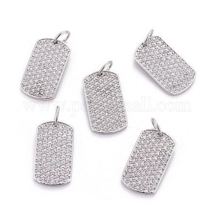 Brass Micro Pave Cubic Zirconia Pendants&nbsp;ZIRC-L070-42P-1