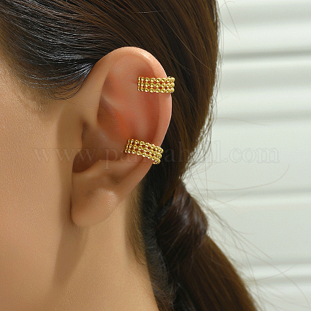 Concise Style Triple Brass Cuff Earrings for Unisex UP5064-1