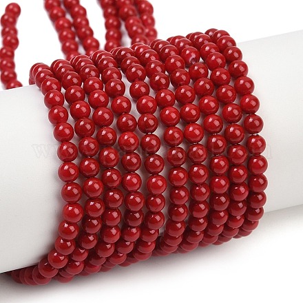 Shell Pearl Beads Strands BSHE-K015-4mm-01-1