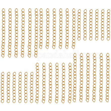 120Pcs 3 Styles 304 Stainless Steel Chain Extender STAS-BBC0008-73G-1