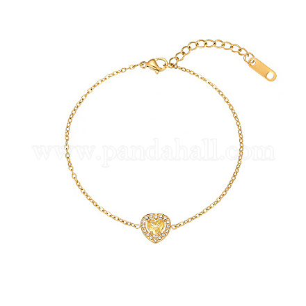 9ct Gold Cubic Zirconia Ladies Heart Bracelet main image 0