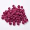 Polyester Weave Beads, Round, Camellia, 6x5mm, Hole: 4mm, about 200pcs/bag