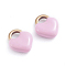 Ion Plating(IP) 304 Stainless Steel Charms, Enamelled Sequins, Lock, Golden, Pink, 11x9.5x3.5mm, Hole: 3.5x2.5mm