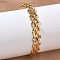 304 Stainless Steel Cuff Bangles for Women, Wave, Ion Plating(IP), Long-Lasting Plated, Golden, Inner Diameter: 2.05x2.32 inch(5.2x5.9cm)