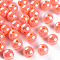 Opaque Acrylic Beads, AB Color Plated, Round, Dark Salmon, 10x9mm, Hole: 2mm, about 940pcs/500g