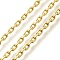 Brass Cable Chains, Soldered, with Spool, Lead Free & Cadmium Free, Long-Lasting Plated, Rack Plating, Oval, Real 18K Gold Plated, 3.5x1.7x0.5mm