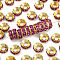 Brass Rhinestone Spacer Beads, Cadmium Free & Lead Free, Grade A, Rondelle, Golden Metal Color, Fuchsia, 9x4mm, Hole: 4mm