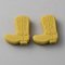 Silicone Beads, Boot, Gold, 26x23x8mm, Hole: 2mm