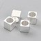 Brass Spacer Beads, Cadmium Free & Lead Free, Long-Lasting Plated, Cube with Round Hole, 925 Sterling Silver Plated, 5x5x5mm, Hole: 4mm
