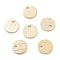 Brass Charms, Cadmium Free & Lead Free, Flat Round, Real 24K Gold Plated, 6x0.5mm, Hole: 1.2mm