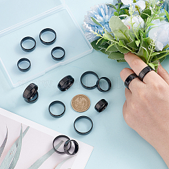 16Pcs 8 Size Stainless Steel Simple Plain Band Rings Set for Women&nbsp;RJEW-UN0002-58