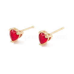 Cubic Zirconia Heart Stud Earrings&nbsp;EJEW-F282-18-G