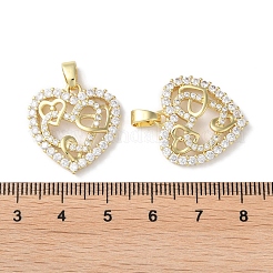 Rack Plating Brass Micro Pave Cubic Zirconia Pendants&nbsp;KK-K340-04G