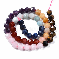 Chakra Theme Natural Tiger Eye & Rose Quartz & Amethyst & Topaz Jade & Red Agate & Amazonite & Sodalite Beads Strands&nbsp;G-S376-002B
