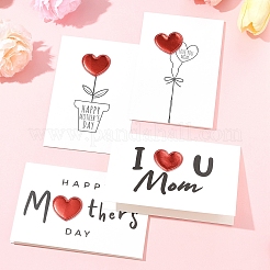 4Pcs 4 Styles Kraft Paper Greeting Cards&nbsp;AJEW-FS0001-29