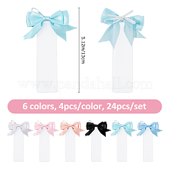 24Pcs 6 Colors Polyester Bowknot & Transparent Acrylic Bookmarks&nbsp;AJEW-FH00038