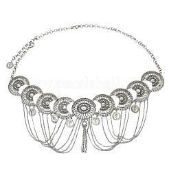 Ethnic Style Alloy Crystal Rhinestone Coin Link Chain Tassel Waist Belly Chains for Dancer&nbsp;FS-WG3C509-02