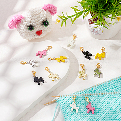 Horse Alloy Enamel Pendant Stitch Markers&nbsp;HJEW-AB00364