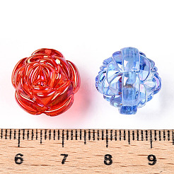 Transparent Acrylic Flower Beads&nbsp;TACR-T028-02