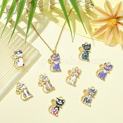 40Pcs 8 Colors Alloy Enamel Pendants&nbsp;ENAM-CJ0001-79