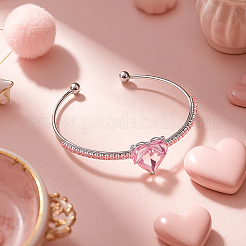 4Pcs 2 Colors Alloy Rhinetsone Open Cuff Bangles for Women&nbsp;BJEW-GO0002-20