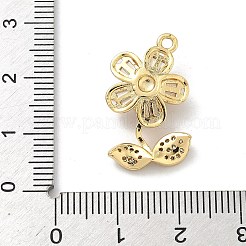 Brass Micro Pave Clear Cubic Zirconia Pendants&nbsp;KK-H537-22G