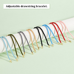 8Pcs 8 Colors Nylon Twisted Cord Link Bracelet Making&nbsp;MAK-HY0001-05
