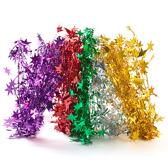 PVC Sparkly Star Metallic Garland with Iron Wire&nbsp;AJEW-TAC0034-08C