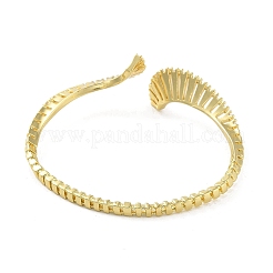 Snake Shape Brass Micro Pave Cubic Zirconia Cuff Bangles&nbsp;BJEW-D039-07G