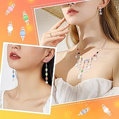 100Pcs 10 Colors Cat Eye Connector Charms&nbsp;PALLOY-YW00176
