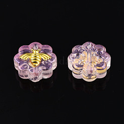Transparent Spray Painted Glass Beads&nbsp;LAMP-N032-03-A05