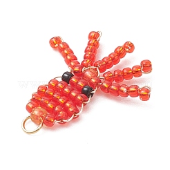 Copper Wire Wrapped Beaded Octopus Charms&nbsp;PALLOY-MZ01203