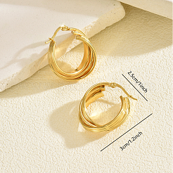 Brass Twist Triple Hoop Earrings&nbsp;CU1472