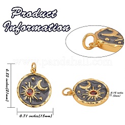 5Pcs Brass Micro Pave Cubic Zirconia Pendants&nbsp;ZIRC-SZ0001-73