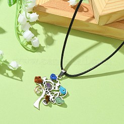 Alloy Tree of Life Pendant Necklaces&nbsp;NJEW-JN04559-02