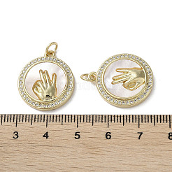 Gesture Theme Brass Micro Pave Cubic Zirconia Pendants&nbsp;KK-G485-18A-G