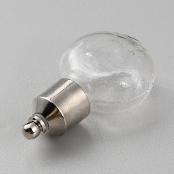 Clear Glass Bottle Pendants&nbsp;GLAA-WH0035-33B