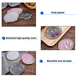 6Pcs 3 Colors Oval Resin Palette&nbsp;MRMJ-PH0001-60