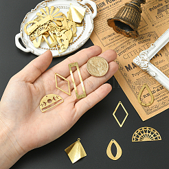28Pcs 14 Styles Brass Filigree Joiners Links & Pendants&nbsp;KK-SC0006-81