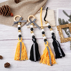 4Pcs 2 Style Senior Year Theme Woolen Yarn Tassels Pendant Decorations&nbsp;HJEW-CF0001-18