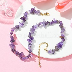Natural Amethyst Chips Beaded Necklace&nbsp;NJEW-FZ00004-09