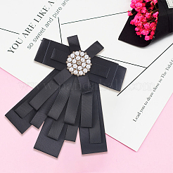 Bowknot Tie Polyester Rhinestone Brooches&nbsp;JEWB-WH20006-12