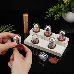 8 Sets 2 Style Iridescent Glass Dome Cover&nbsp;DJEW-PH0001-25