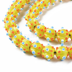 Opaque Handmade Bumpy Lampwork Beads Strands&nbsp;LAMP-T007-18-A03
