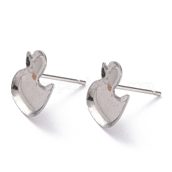 Non-Tarnish 304 Stainless Steel Stud Earring Settings&nbsp;X-STAS-J032-12