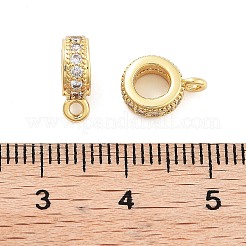 Rack Plating Brass Micro Pave Cubic Zirconia Tube Bails&nbsp;KK-Z052-01G